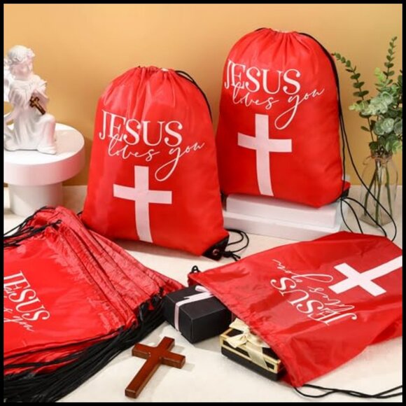 Drawstring Backpacks Bulk Religious Gift Bags Church Events Easter Practical main image 4